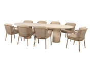 Martinique dining set amber with Hampton oval dining table 300 x 110 cm - Complete Set