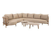 Martinique modular corner lounge set amber with Salute tables oval+round - Complete Set