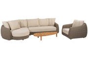 Maxime chaise lounge bench and living chair with Finn pebble shape table - Complete Set