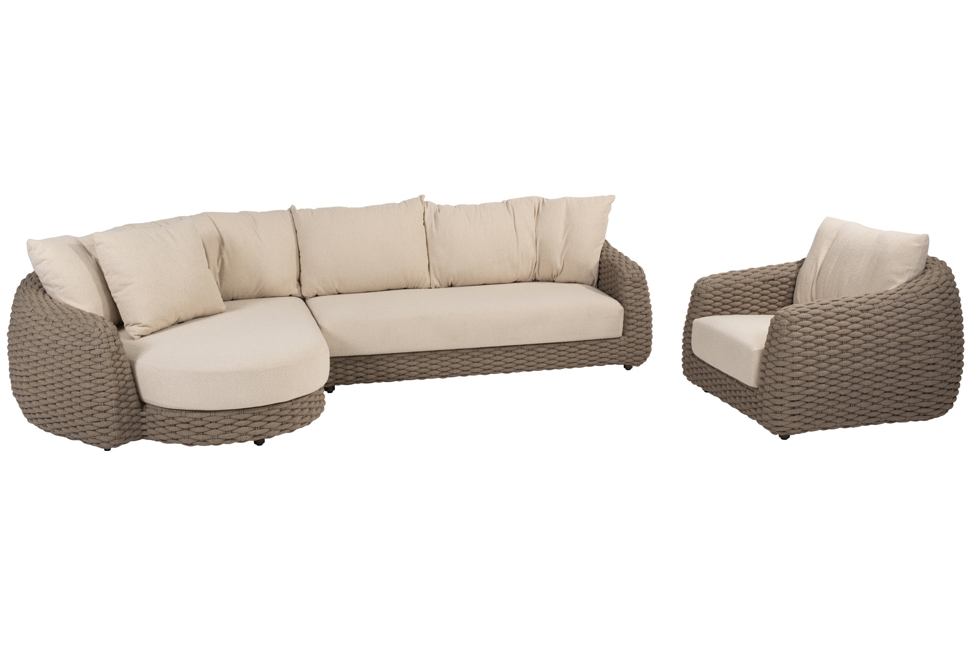 Maxime chaise lounge bench and living chair without table - Complete Set