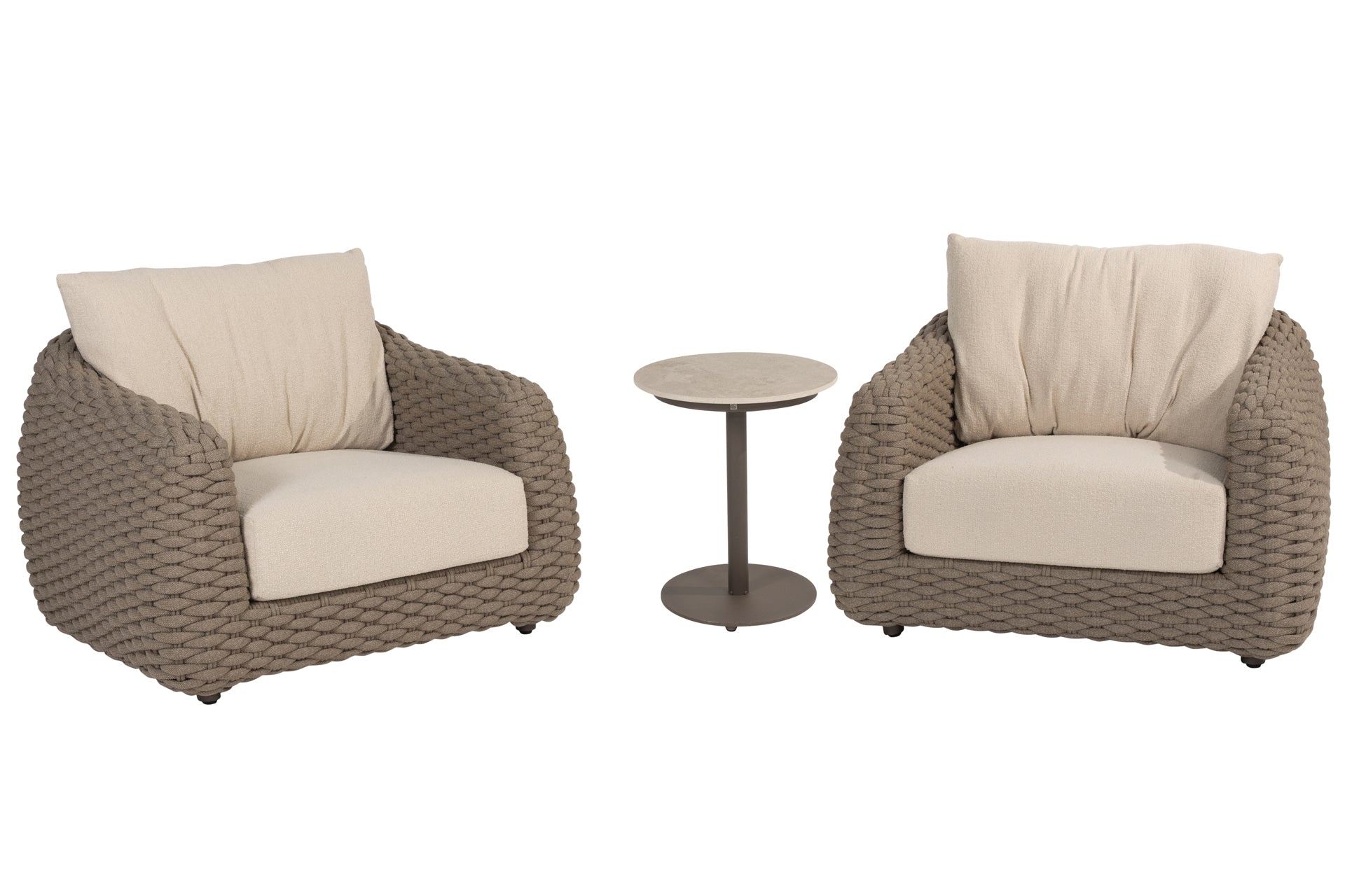 4SO Maxime bistro lounge set with Boaz side table Terre