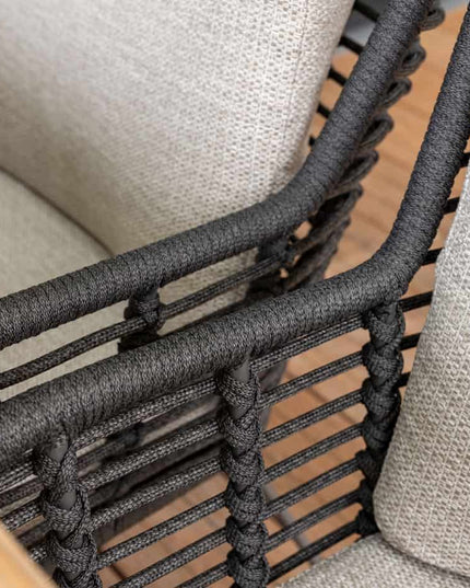 4 Seasons Outdoor Fabrice Dining Anthrazit + Privada Tisch Oval HPL Blatt 240 cm