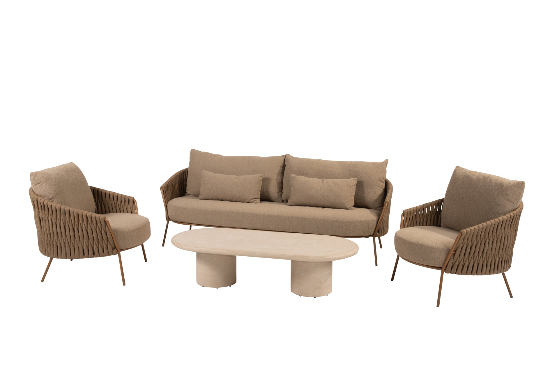 Molina lounge set amber with Hampton table oval - Complete Set