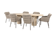 Montera dining set terre with Hampton oval dining table 240 x 105cm - Complete Set