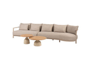 Mykonos modular bench latte with June tables - Complete Set