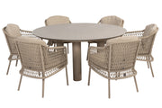 Puccini dining set with Donato dining table 160cm Latte - Complete Set