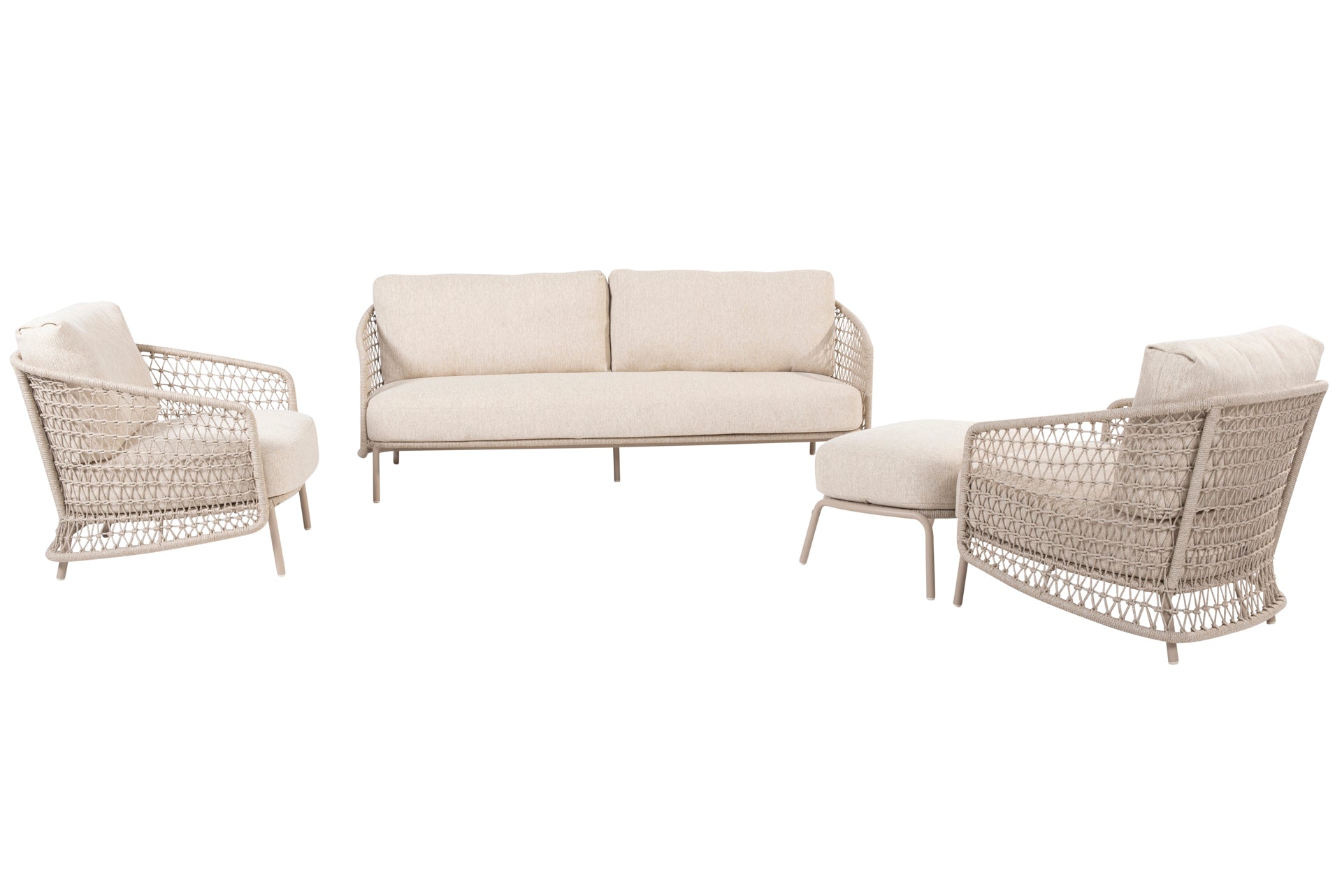 Puccini living set with footstool Latte without table - Complete Set