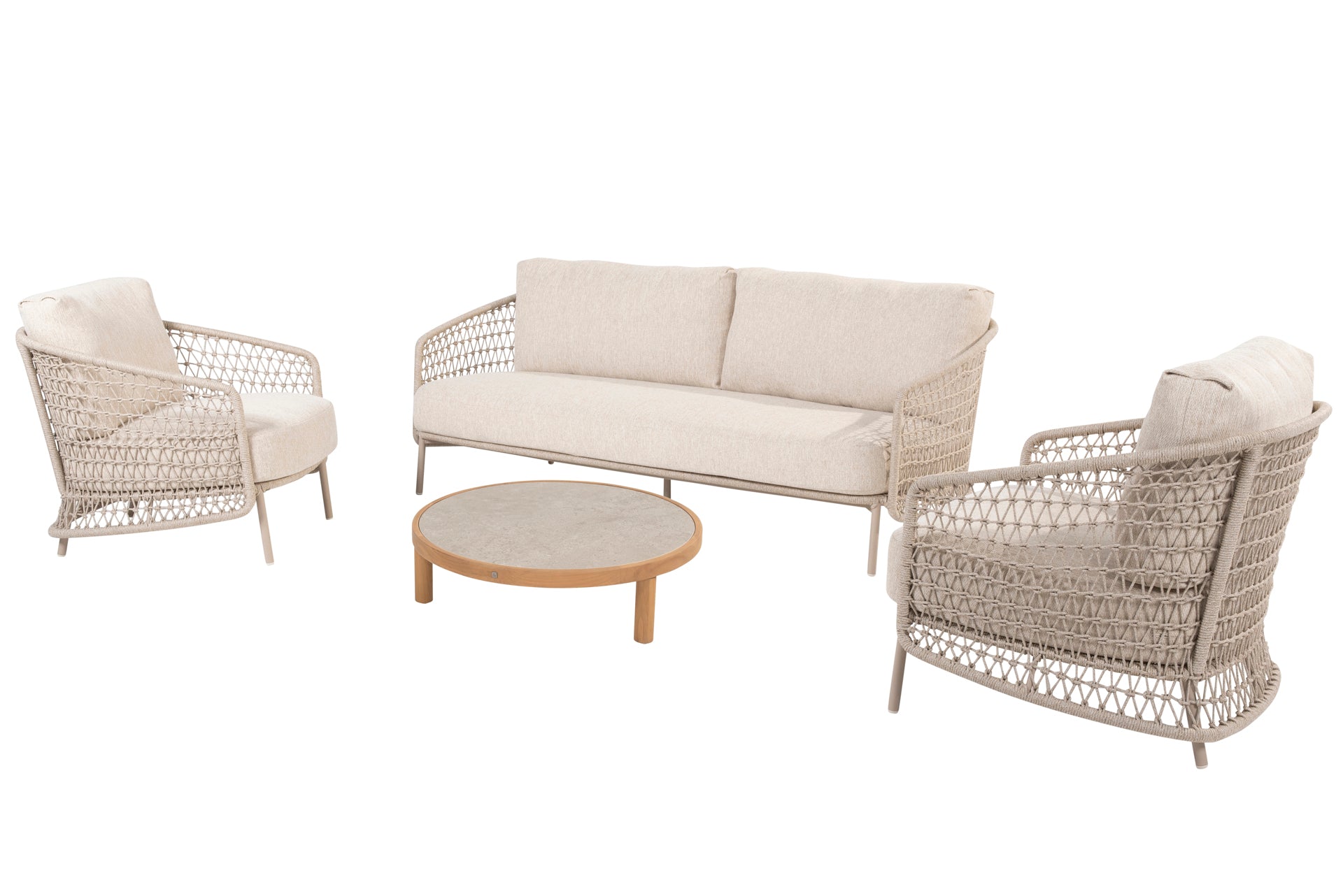 Puccini living set Latte with Finn table 80cm - Complete Set