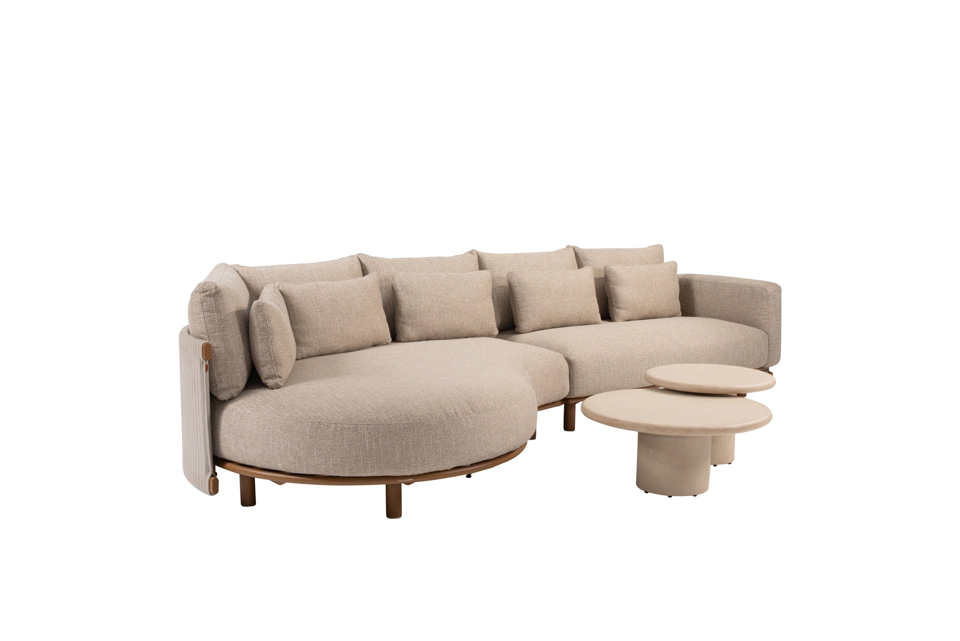 Safina chaise longue amber with Hampton tables - Complete Set