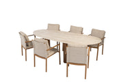 Safina dining set amber with Estate mango shape dining table amber - Complete Set