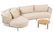 Sardinia chaise lounge living sofa with Finn coffeetable 60cm _ - Complete Set