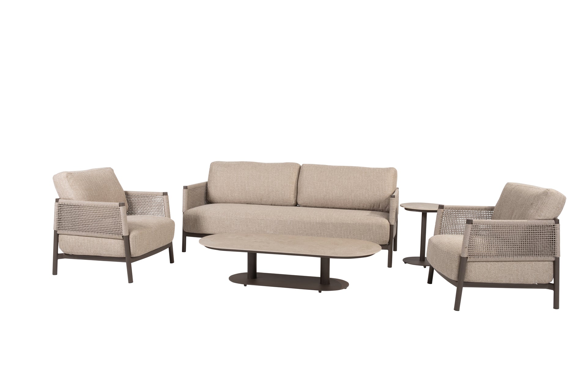 Savanne lounge set terre with Boaz table oval and side table - Complete Set