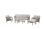 Alicante lounge set anthracite with footstool and Monroe tables - Complete Set