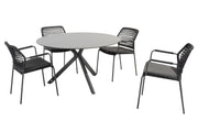 Barista dining set Anthracite with Locarno table 130cm HPL slate anthracite _ - Complete Set