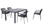 Barista anthracite dining set with Goa table HPL slate anthracite 160x95cm - Complete Set