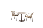 Barista bistro set with Vermont dining table ceramic top 75x75 terre - Complete Set