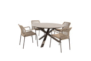 Barista dining set terre with Prado dining table ceramic top 130 cm terre - Complete Set