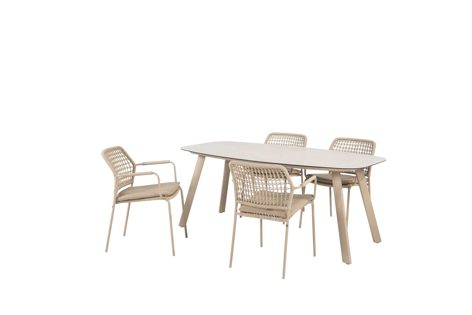 Barista stacking set latte with Manolo dining table latte 180 x 95cm - Complete Set