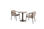 Barolo bistro set terre with Manolo dining table terre printed ceramic top 75x75 - Complete Set