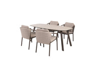 Barolo dining set terre with Manolo dining table terre printed ceramic 180x95cm - Complete Set