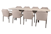 Barolo dining set terre with Manolo extending dining table printed ceramic 230-290cm terre - Complete Set