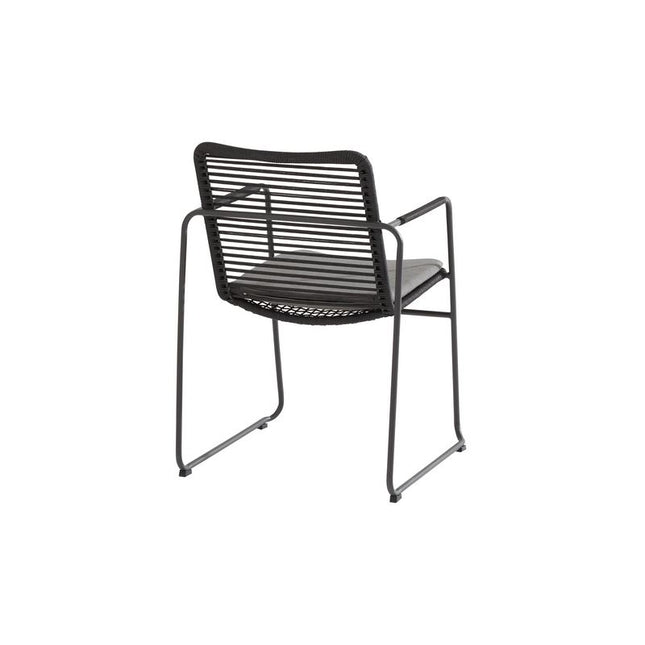 Taste 4SO Elba Dining Gardenstuhl - Stapelbar mit Seil und Edelstahlrahmen in Anthraziten