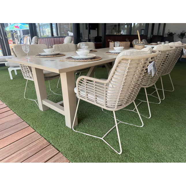 4 Seasons Outdoor Diva Garden table with ceramic table top and aluminum frame - 240 cm