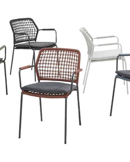Taste 4SO Barista Dining Anthrazit + Botschafter Teaktabelle 130 Ø CM