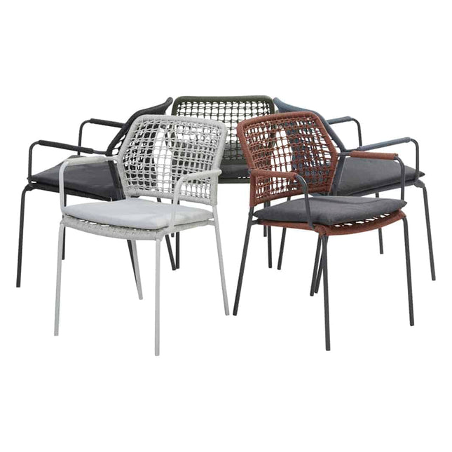 Taste 4SO Barista Dining Anthrazit + Ambassador Teaktabelle 130 Ø CM