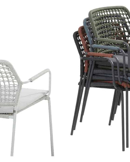 Taste 4SO Barista Dining Anthrazit + Manolo -Tisch -Anthrazit mit bedrucktem Keramik -Tisch -Top 240 cm