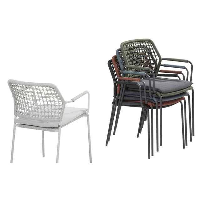 Taste 4SO Barista Dining Anthrazit + Manolo -Tisch -Anthrazit mit bedrucktem Keramik -Tisch -Top 240 cm