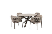 Calma dining set terre with Prado dining table ceramic 130 cm terre - Complete Set
