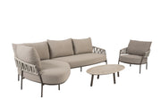 Calma modular chaise longue terre with lounge chair and Salute table ellips - Complete Set