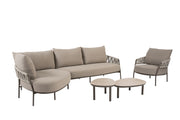 Calma modular chaise longue terre with lounge chair and Monroe tables - Complete Set