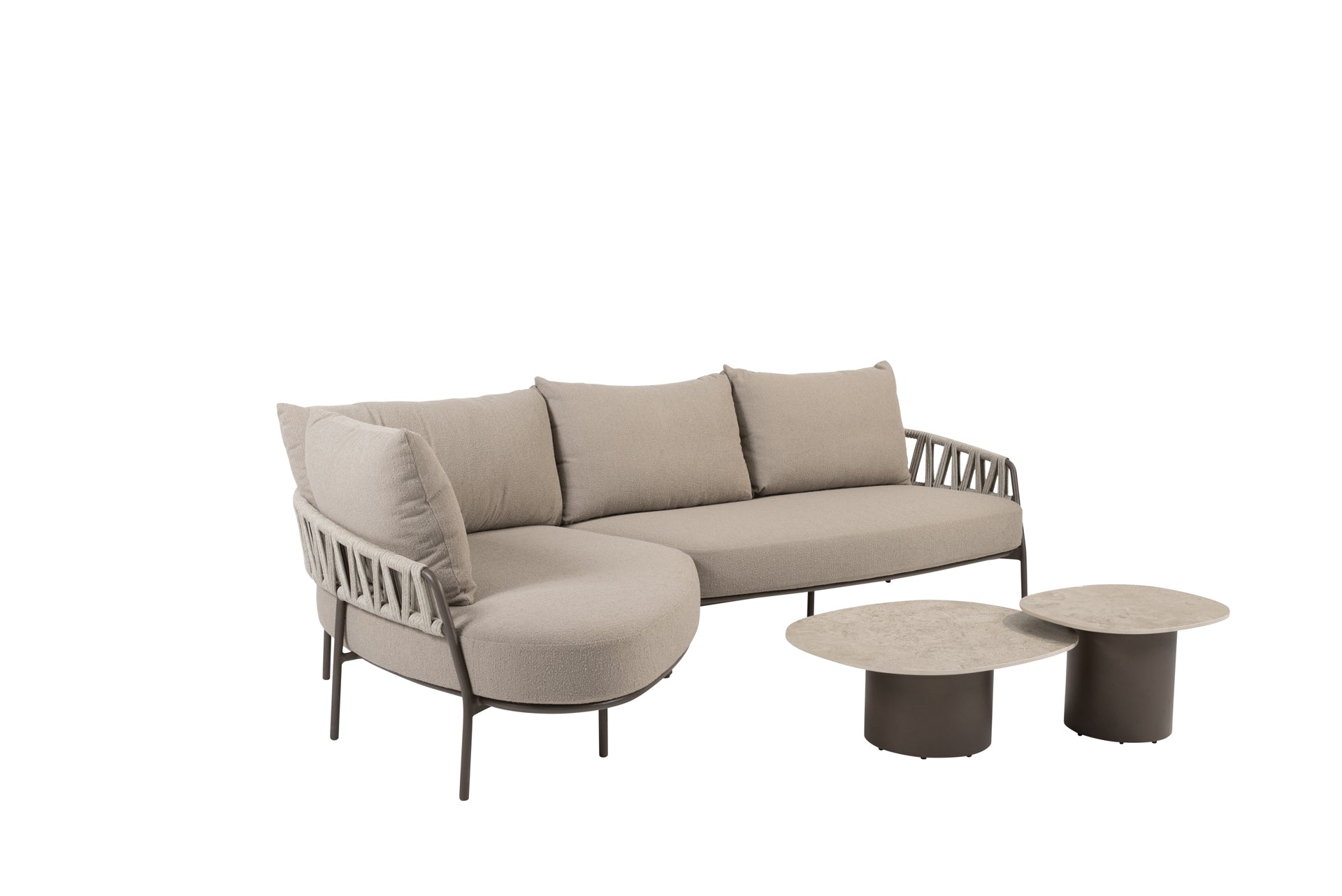 Calma modular chaise longue terre with Sofie tables - Complete Set