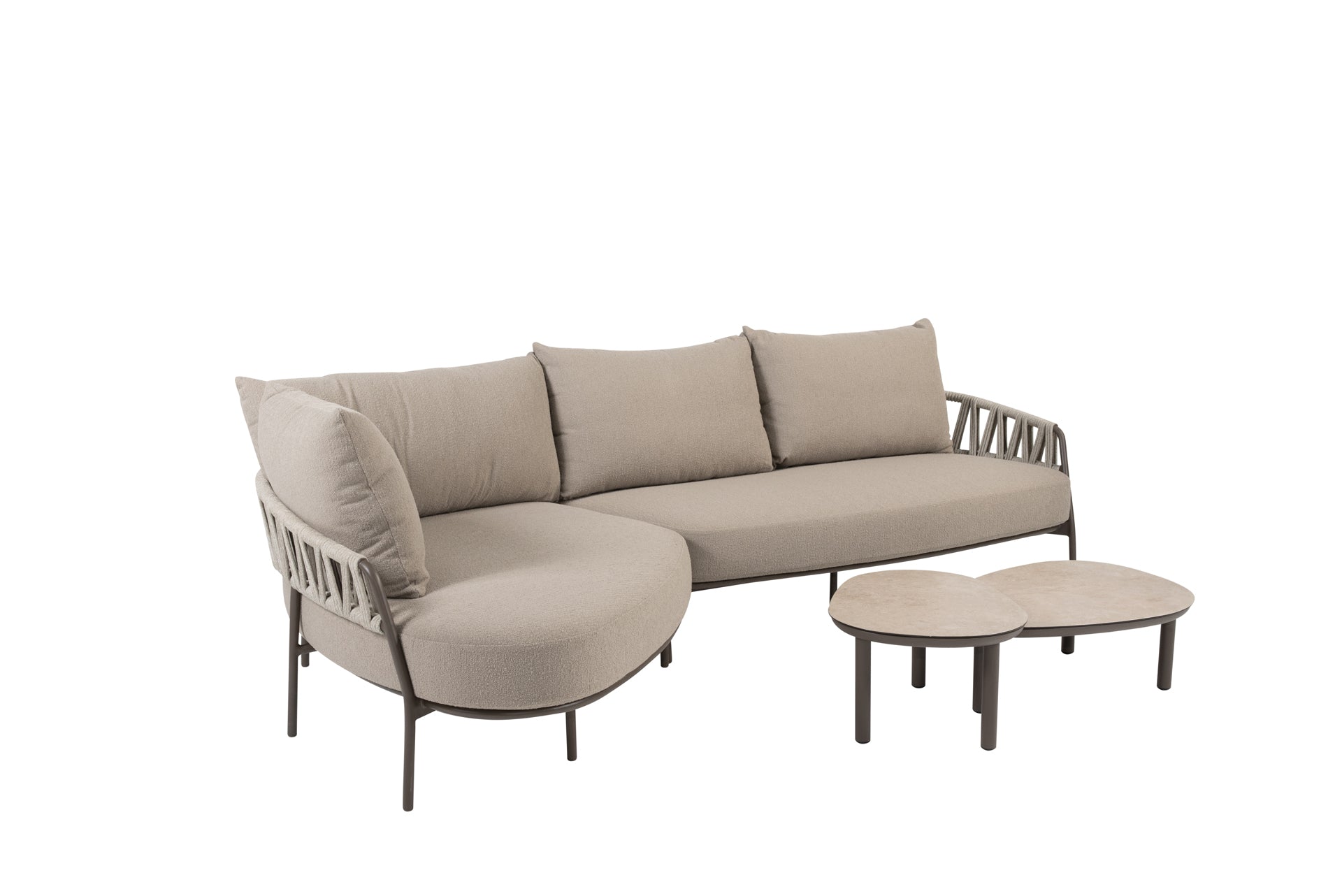 Calma modular chaise longue terre with Monroe tables - Complete Set