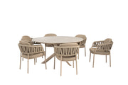 Calma dining set latte with Prado dining table latte 160 cm - Complete Set