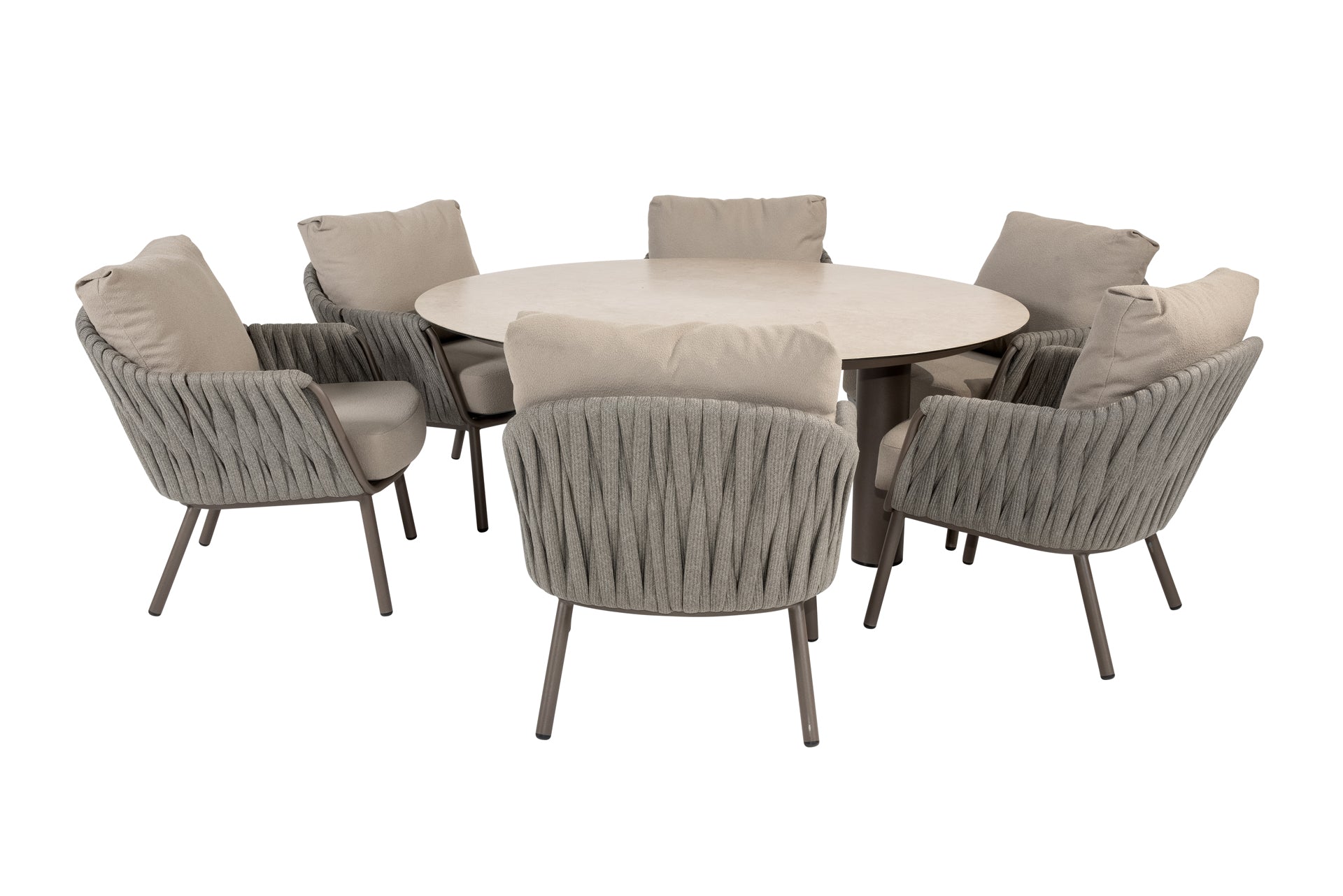 Cannes low dining set terre with Donato low dining terre 160 cm - Complete Set