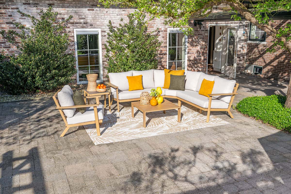 Garden Impressions Chicago Loungeset 5-teilig Aluminiumrahmen Teak-Optik