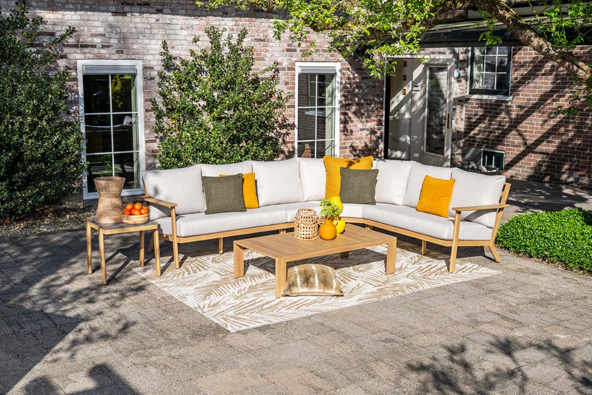 Garden Impressions Chicago loungeset 4-delig aluminium frame teak look