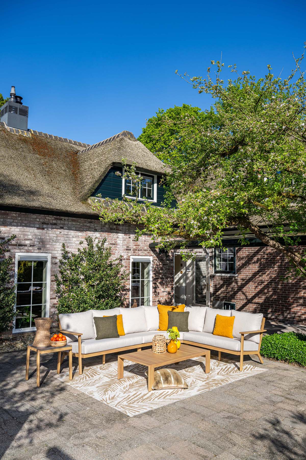 Garden Impressions Chicago Loungeset 4-teilig Aluminiumrahmen Teak-Optik