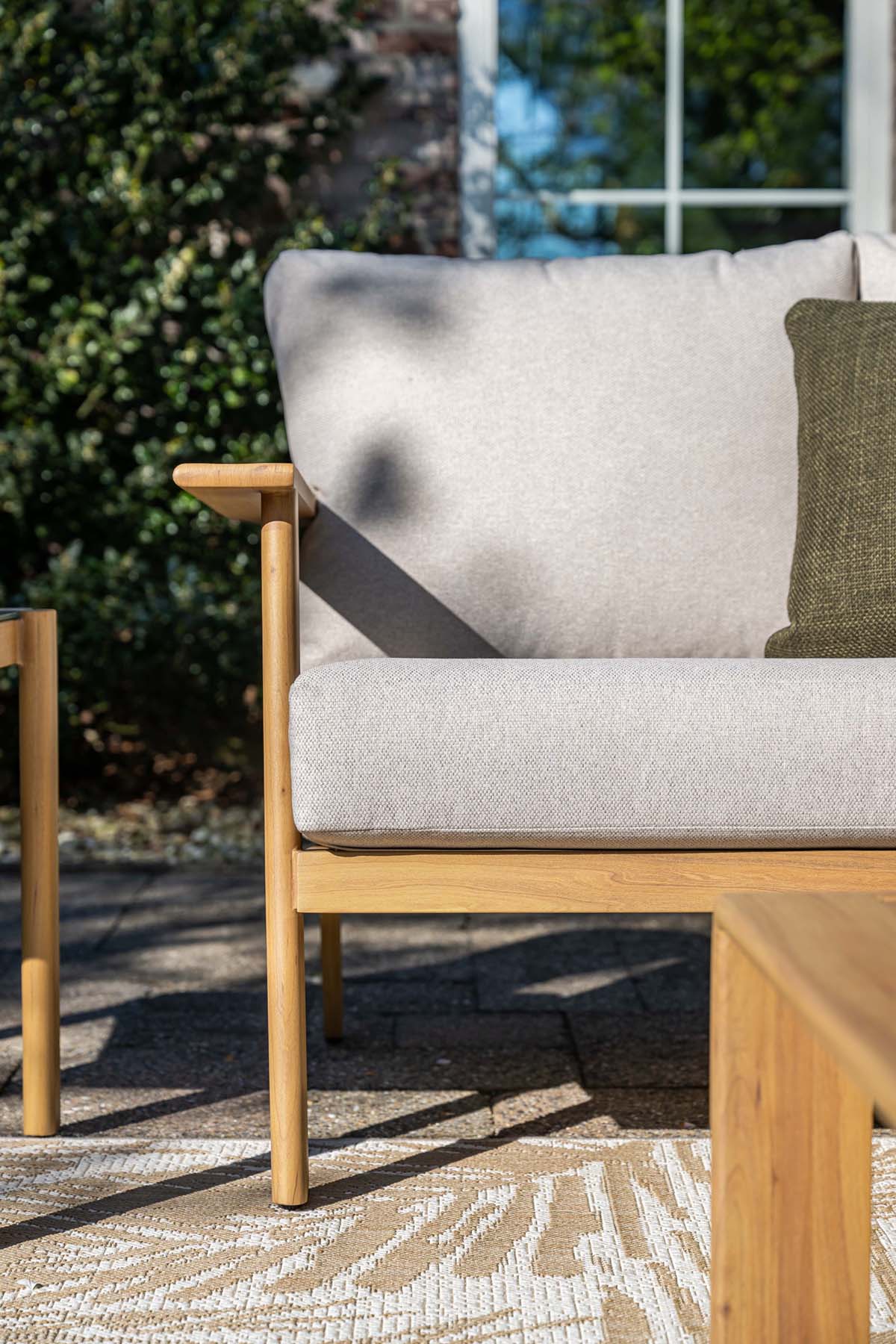 Garden Impressions Chicago loungeset 4-delig aluminium frame teak look - afbeelding 7