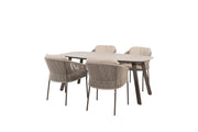 Florence dining set terre with Manolo dining table printed ceramic 180x95cm terre - Complete Set