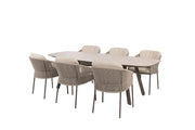 Florence dining set terre with Manolo dining table ceramic 240x103cm terre - Complete Set