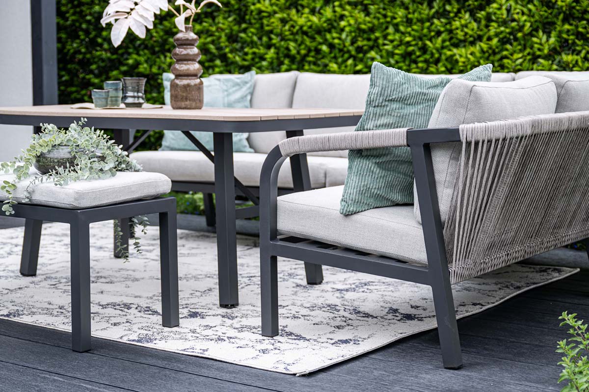 Garden Impressions Monti lounge-diningset 5-delig aluminium frame met rope - afbeelding 19