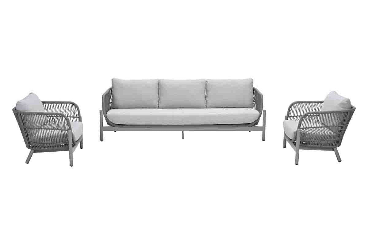 Garden Impressions Catanzaro Loungeset 3-teilig Aluminiumrahmen mit Rope