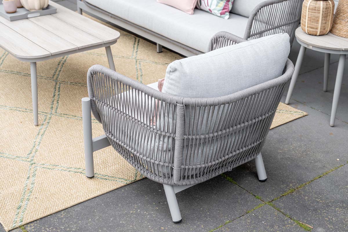 Garden Impressions Catanzaro loungeset 3-delig aluminium frame met rope - afbeelding 7