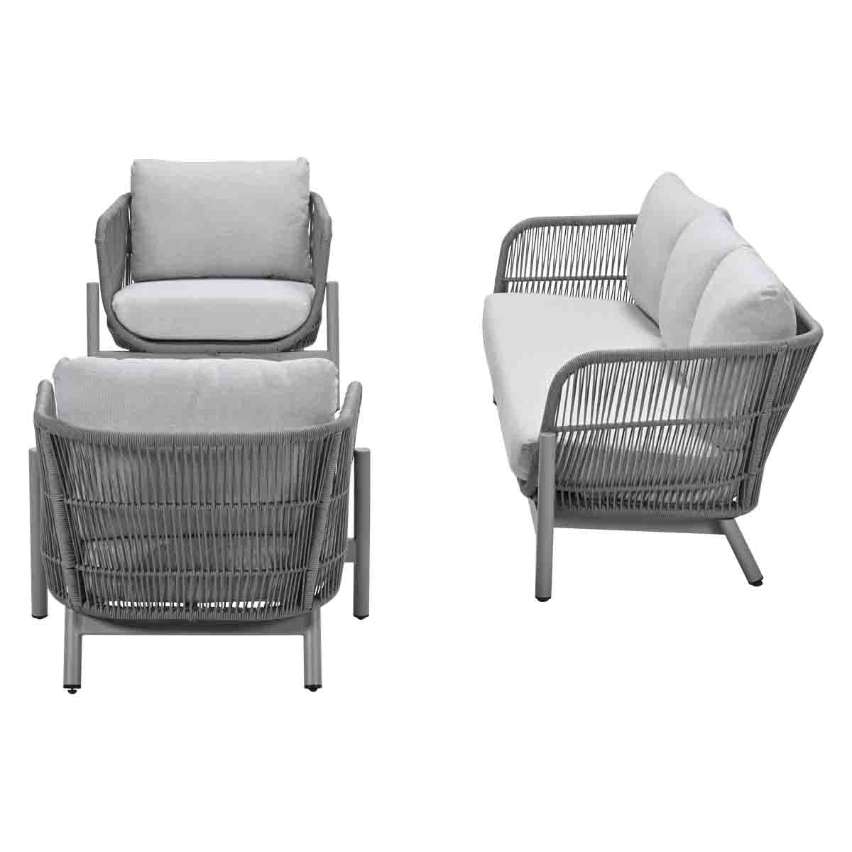 Garden Impressions Catanzaro loungeset 3-delig aluminium frame met rope - afbeelding 4