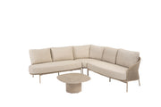 Florence modular corner lounge set latte with Sofie table - Complete Set