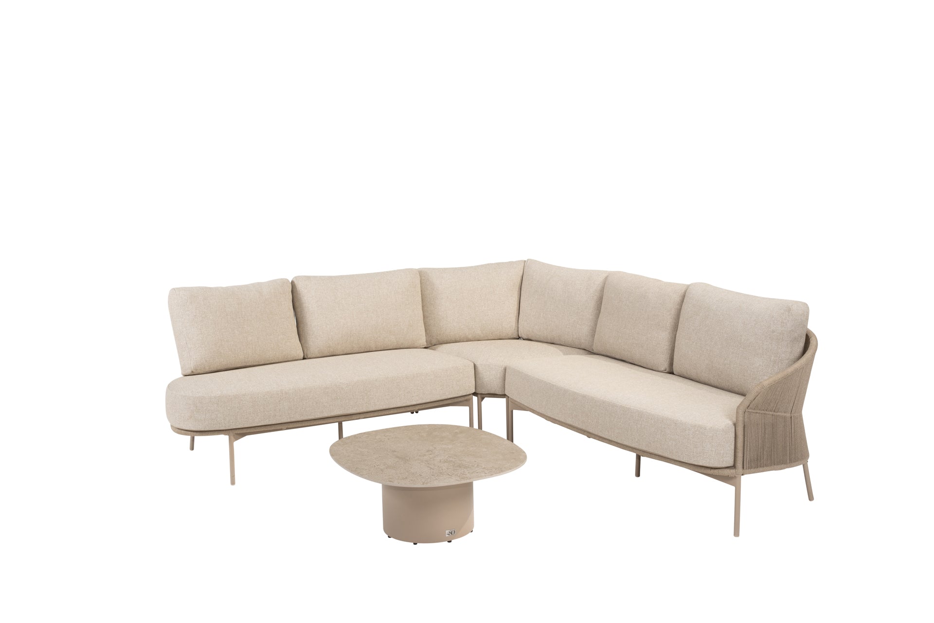 Florence modular corner lounge set latte with Sofie table - Complete Set